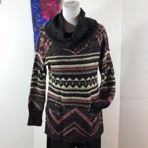 Lucky Brand multi color tunic sweater XS